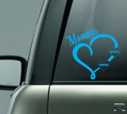 Grandma Decal with Names, Personalized Grandmother Car Decal, Custom Vinyl Decal with Kids Names, Mom Car Decal, Dad Car Decal, Mimi Decal