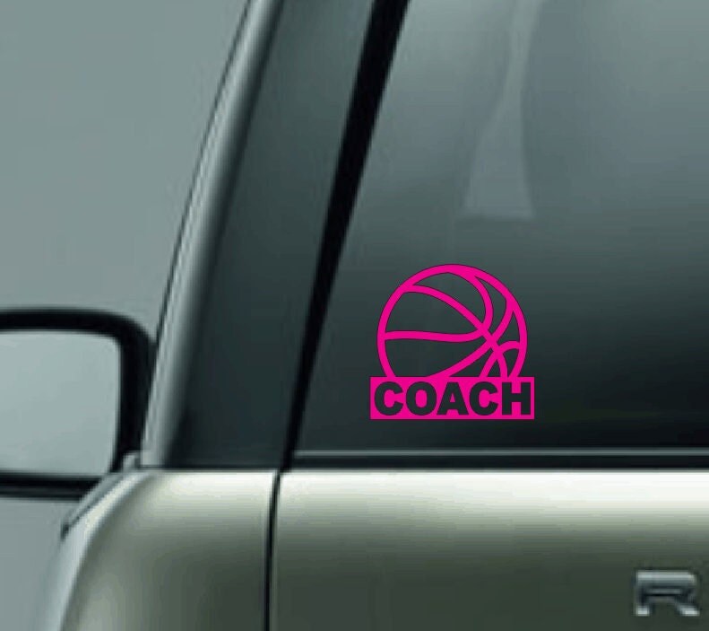 Basketball Coach Vinyl Decal, Custom Basketball Decal, Girls Basketball, Boys Basketball, Personalized Basketball Team Coach Vinyl Decal