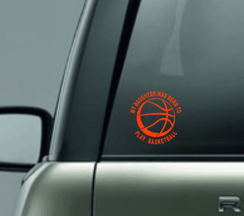 Personalized Basketball Decal with Name, My Basketball Player was Born to Play Basketball Vinyl Decal, Custom Basketball Name Car Decal