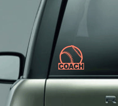 Baseball Coach Car Decal, Softball Coach Vinyl Sticker, Baseball Mom Decal, Softball Dad Decal, Baseball Coach Decal, Softball Coach Decal