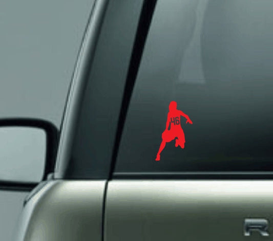 Personalized Basketball Silhouette Decal with Number, Female Basketball Player Car Decal, Male Basketball Player Vinyl Decal, CUSTOM