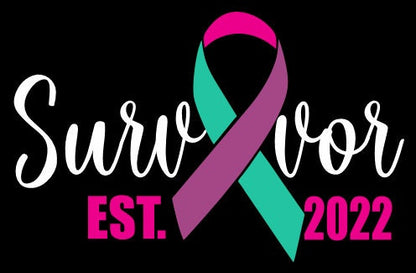 Thyroid Cancer Ribbon Car Decal, Thyroid Cancer Survivor Custom Decal, Cancer Ribbon Sticker, Thyroid Ribbon Custom Year Vinyl Car Decal